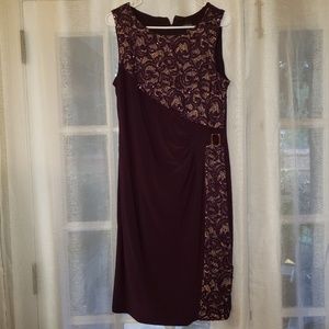 R & M RICHARDS 14 sleeveless purple evening dress